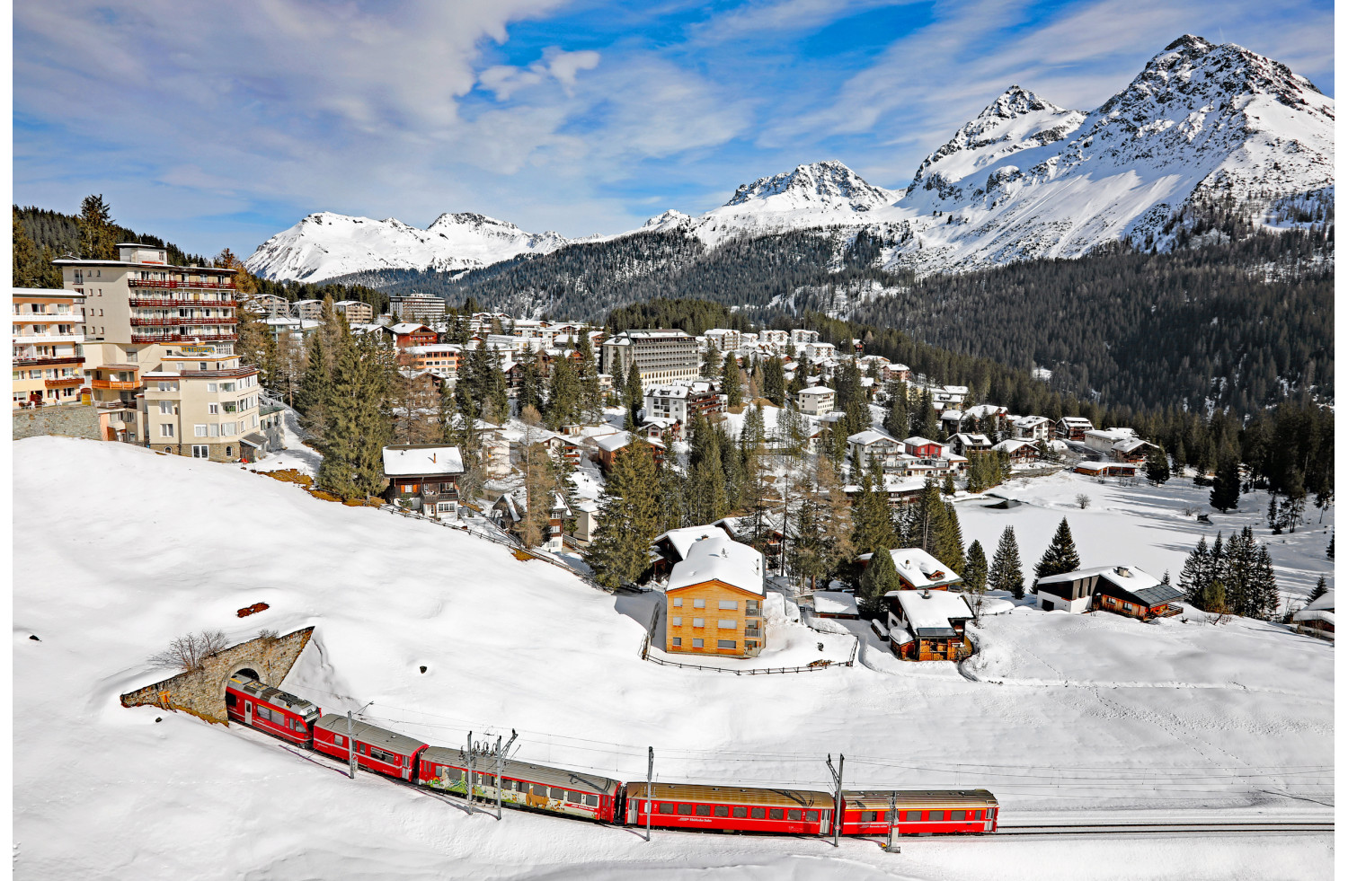 LES TRAINS SUISSES dans les magiques décors de l'hiver