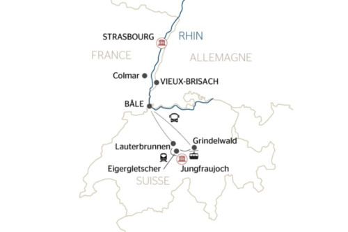 Croisière du coeur de l'Alsace aux sommets des Alpes suisses